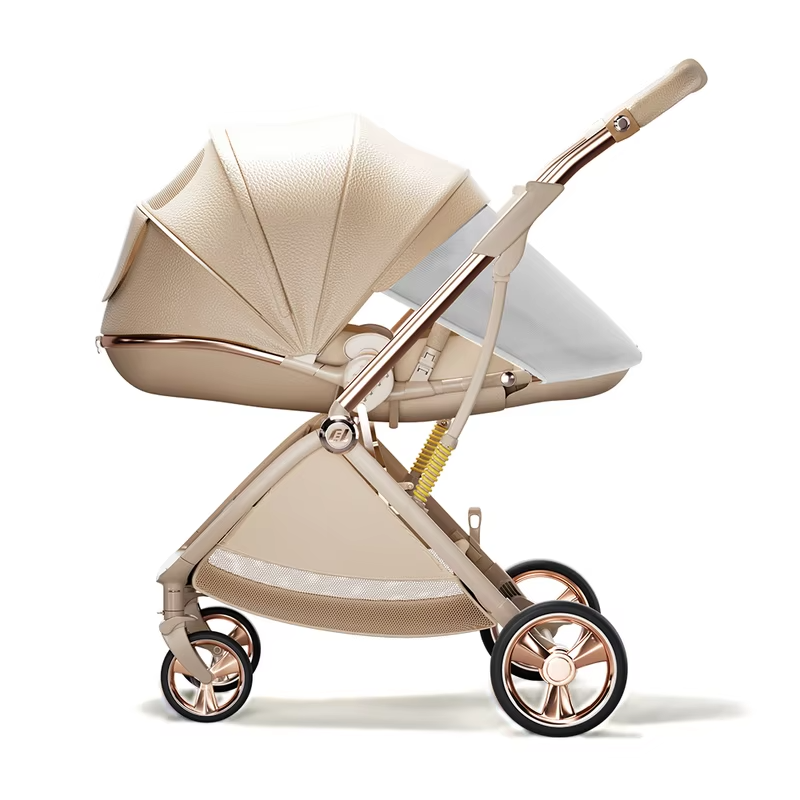 Luxurious Lightweight High-View Reversible Stroller for Newborns & Toddlers – Sit/Lie & Compact Fold