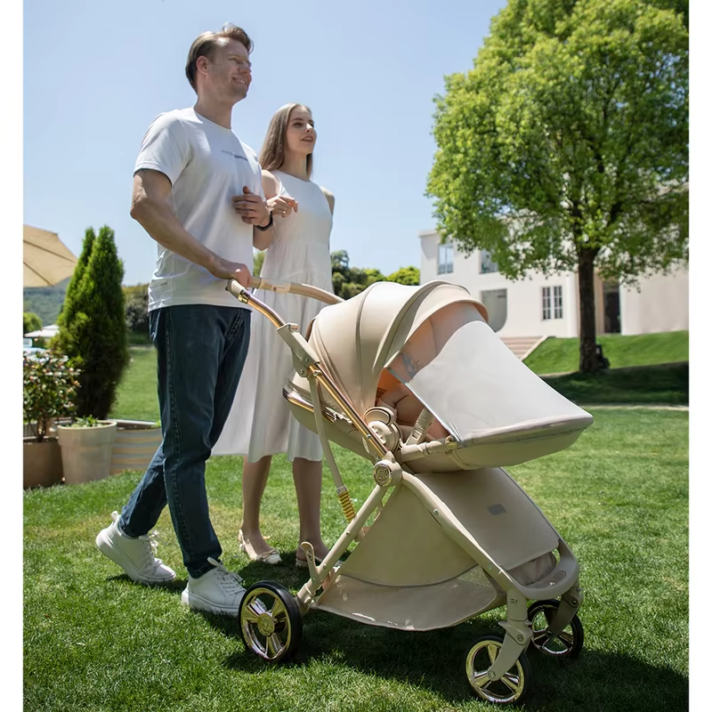 Luxurious Lightweight High-View Reversible Stroller for Newborns & Toddlers – Sit/Lie & Compact Fold