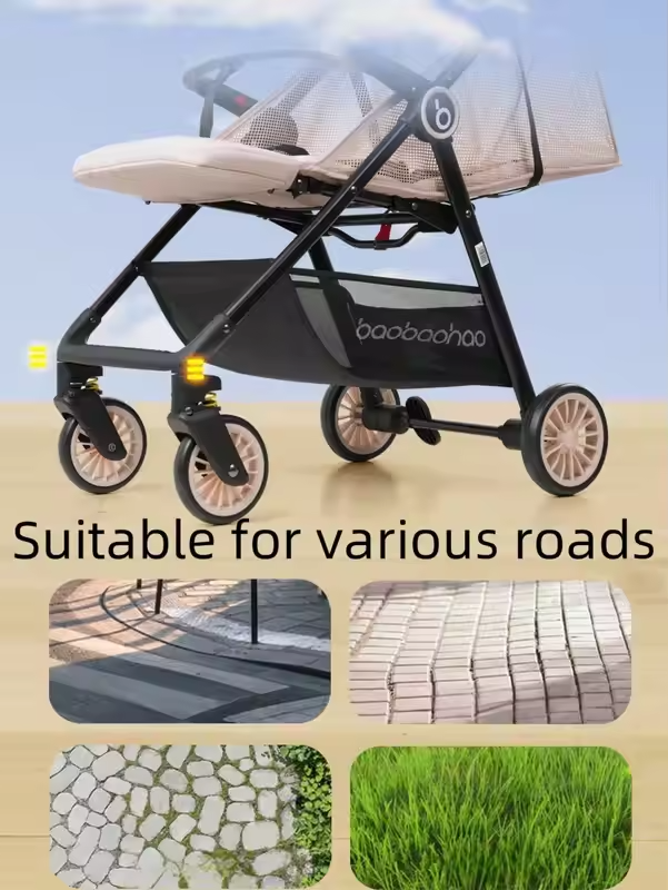 Portable Baby Stroller Lightweight Foldable Sit-Lie down Mesh Design Cool Breathable for Comfortable Riding