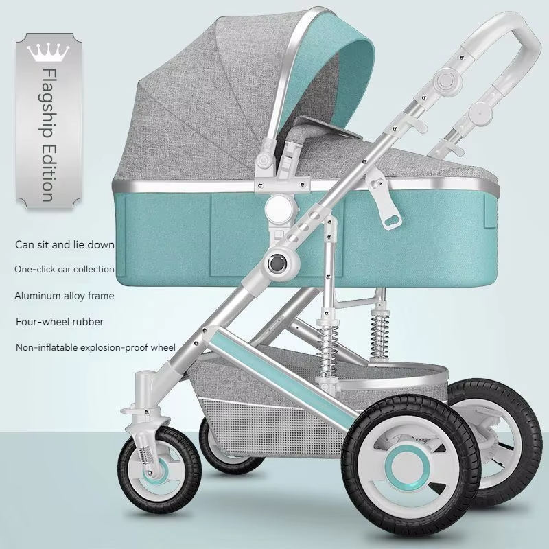 Lightweight Luxury Baby Stroller 2 in 1,Portable baby car,High Landscape Reversible Stroller,Gold Stroller Travel Pram,carriage