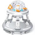 Safety-Enhanced 4-In-1 Grow-With-Me Baby Walker & Play Center - Adjustable 8 Heights, Anti-Tip Base, 8 Silent Brake Wheels