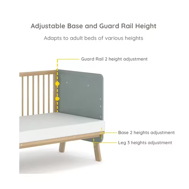 Newborn beautiful 2-in-1 crib Multifunctional wooden crib Crib Children's furniture Walking bed