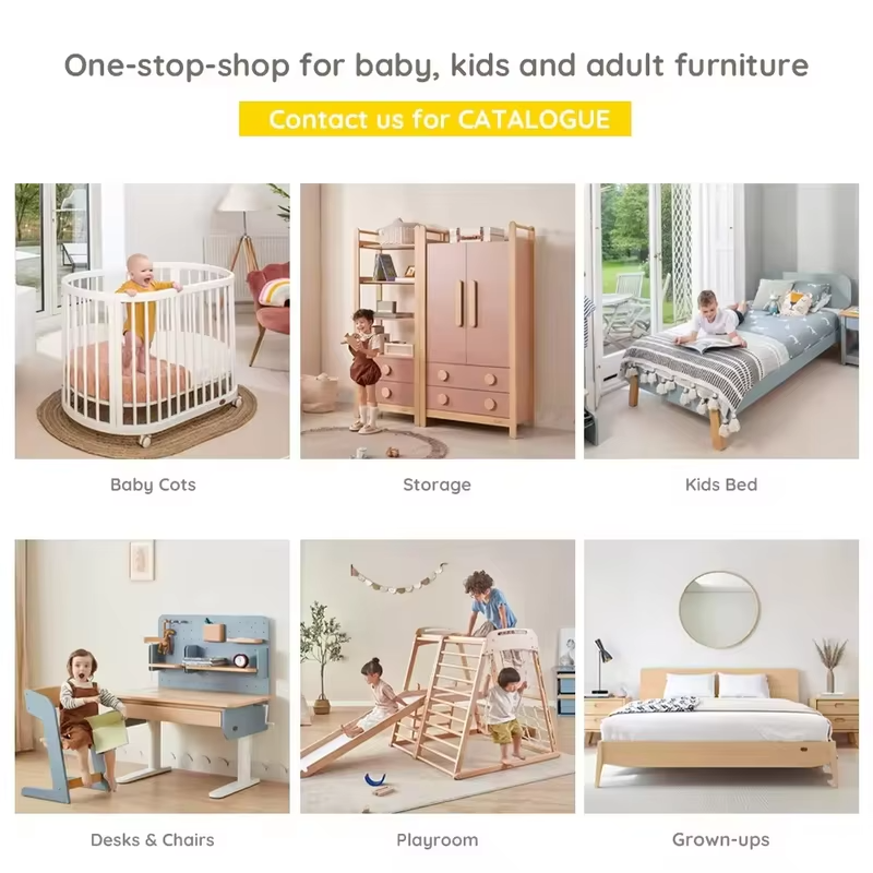Newborn beautiful 2-in-1 crib Multifunctional wooden crib Crib Children's furniture Walking bed