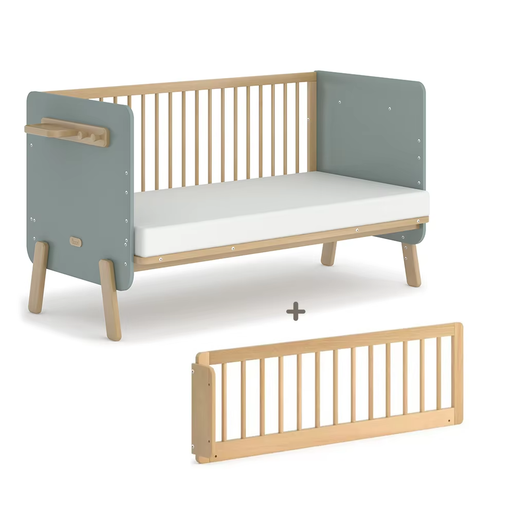 Newborn beautiful 2-in-1 crib Multifunctional wooden crib Crib Children's furniture Walking bed
