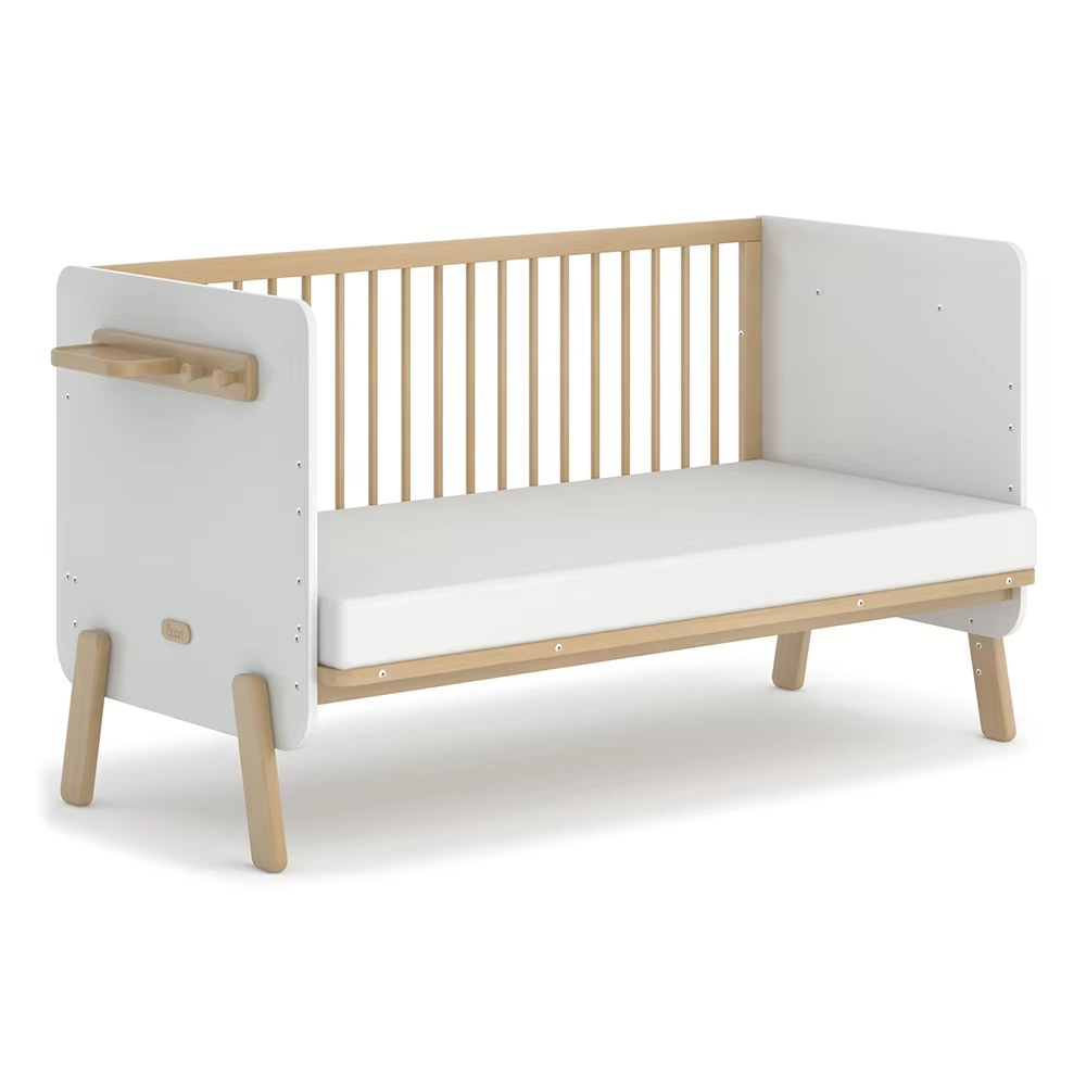 Newborn beautiful 2-in-1 crib Multifunctional wooden crib Crib Children's furniture Walking bed