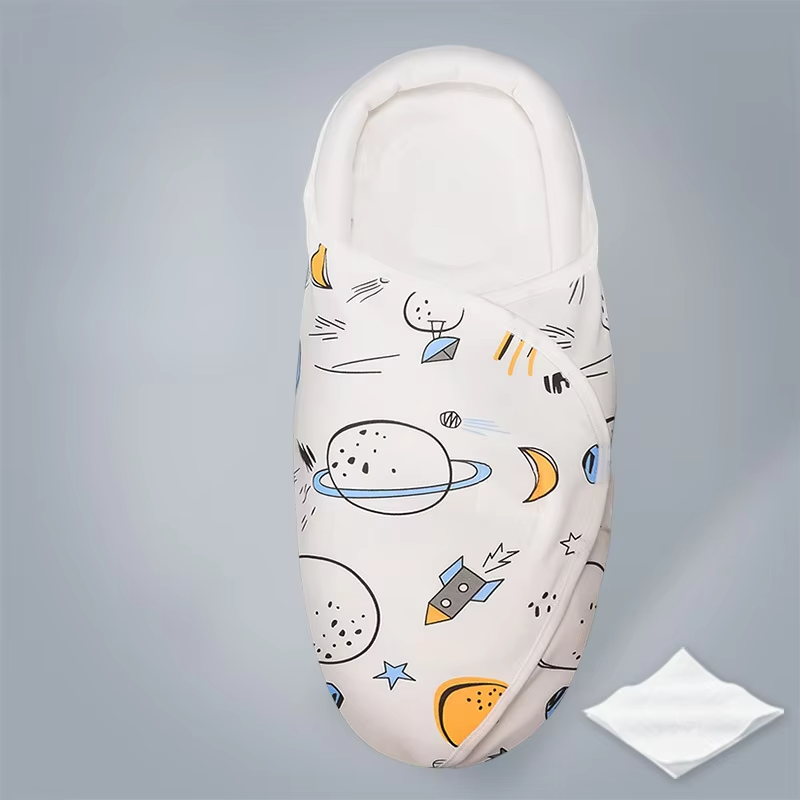 Newborn Baby Swaddle Wrap Adjustable Newborn Hat Set Anti-kick Swaddle Warm Soft BlanketSuitable for Babies Aged 0-3 Months