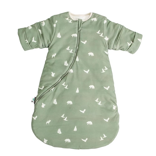 0-24 Months Baby Sleeping Bag With Removeable Sleeves Anti-Kick Blanket Wearable Baby Sleepsacks Beige Printed For Girls Boys
