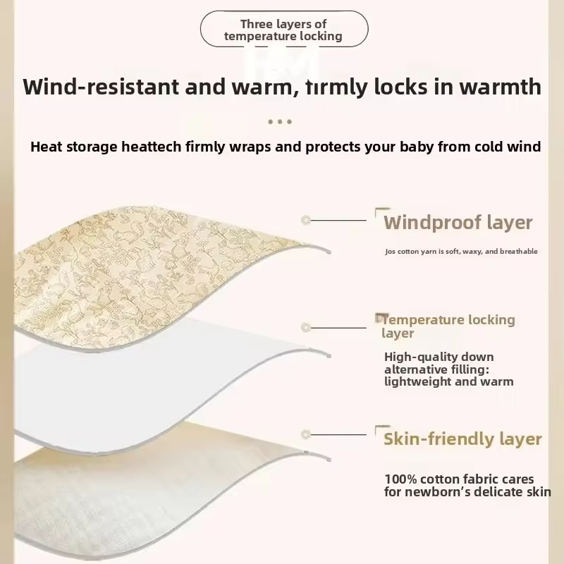 Crinkle Cotton Newborn Swaddle Blanket with Bunny Ears Quilted Hospital Delivery Wrap Extra Soft Thermal Baby Swaddling
