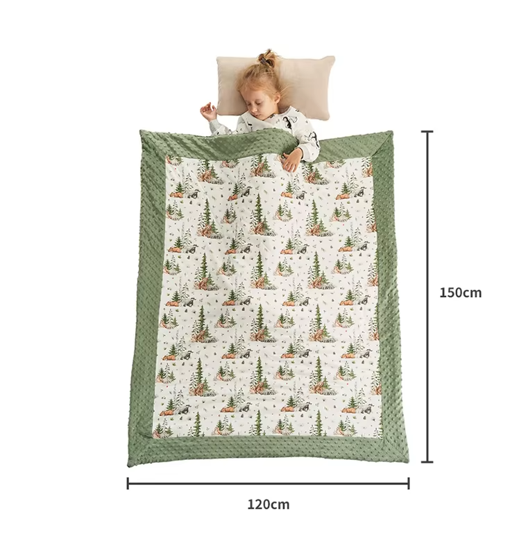 120*150Cm Baby Blanket Winter Warm Baby Quilt Cartoon Bear Printed Doudou Touch Thicker Kids Quilt For Boys Girls