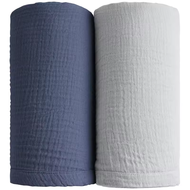2PC/Set Baby Swaddle Blanket Bedding Soft Cotton Muslin Receive Blankets for Newborn Baby Wrap Stroller Cover Babies Acceesories