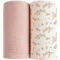 2PC/Set Baby Swaddle Blanket Bedding Soft Cotton Muslin Receive Blankets for Newborn Baby Wrap Stroller Cover Babies Acceesories