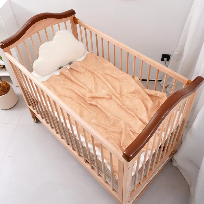 Elinfant 4PCS 100% Cotton Baby Swaddle Blankets Soft Cozy Swaddle Wrap Newborn Receiving Blankets Bedding Nursery Essentials