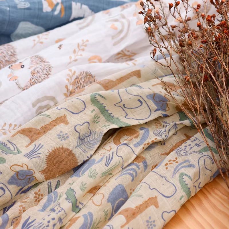 Elinfant 3 Pcs/Set Muslin Baby Swaddle Blanket 100% cotton 120*110cm 2 Layers Newborn Baby Bath Towel Wrap Baby Products