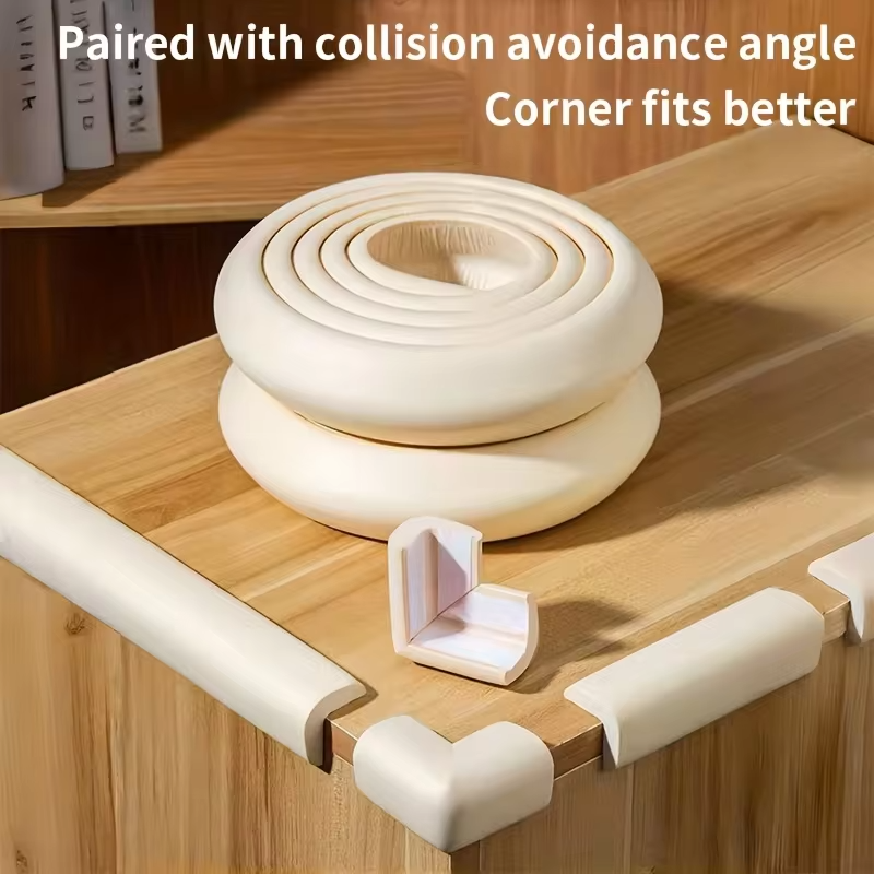 2M Baby Safety Bumper Strip L-Shaped Furniture Corner Protector Soft Foam Edge Guard Table Desk Corner Cushion for Child