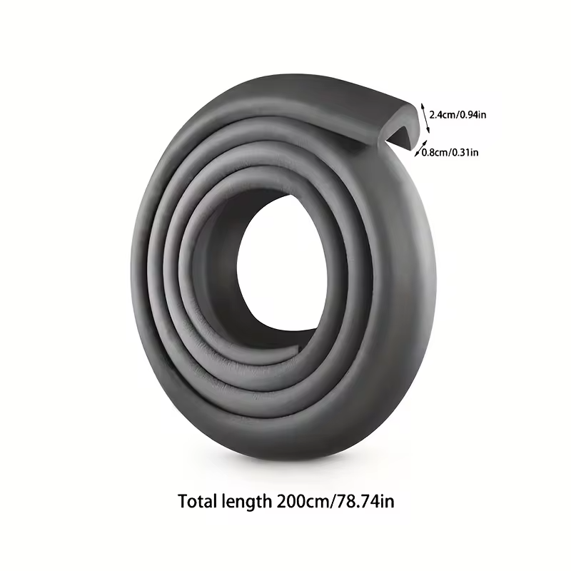 2M Baby Safety Bumper Strip L-Shaped Furniture Corner Protector Soft Foam Edge Guard Table Desk Corner Cushion for Child