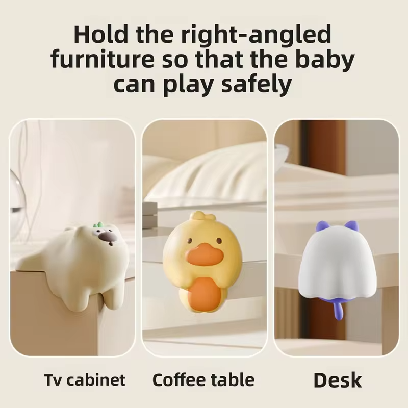Silicone Table Corner Protector Right Angle Edge Guard for Desk Window Cabinet Cartoon Bumper Pad Home Safety