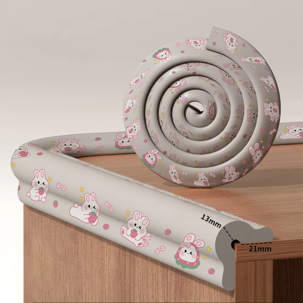 2m Desk Edge Guard Strip Baby Safety Cartoon Digital Pattern Wall Corner Protector Thickend Soft Anti Collision Cushion Children