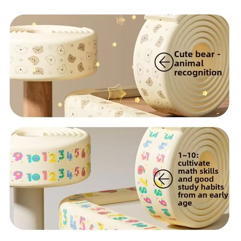 New NBR Anti-collision Strip Traceless Cartoon Bear Edge Corner Protector 8mm Thicken Soft Desk Corner Strip for