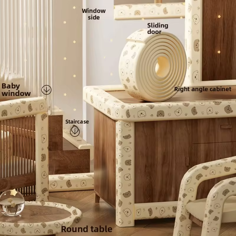 New NBR Anti-collision Strip Traceless Cartoon Bear Edge Corner Protector 8mm Thicken Soft Desk Corner Strip for