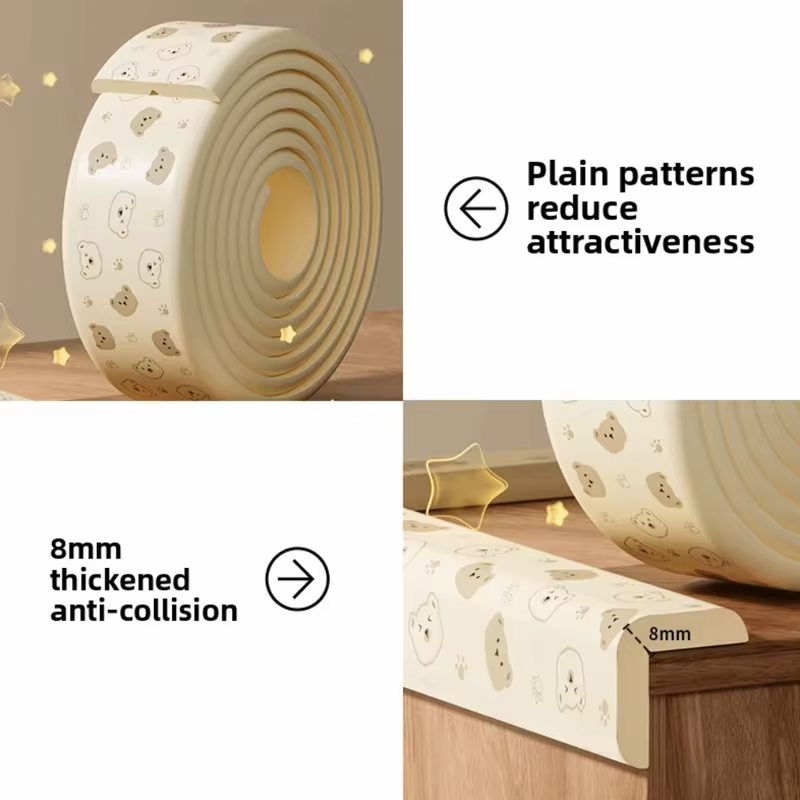 New NBR Anti-collision Strip Traceless Cartoon Bear Edge Corner Protector 8mm Thicken Soft Desk Corner Strip for